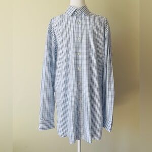 John W Nordstrom Men’s Classic Blue & White Long Sleeve Button Up  Shirt EUC